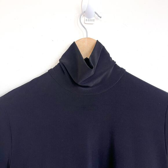 Norma Kamali Maxi Turtleneck Dress Gown Size S Black Stretch Minimalist Luxury - Picture 7 of 13